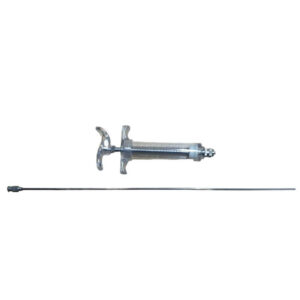 High-quality 20ml plastic steel syringe with a long steel tip for Aiptasia or feeding applications.