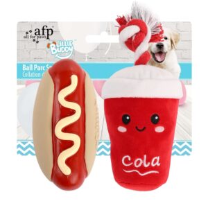 AFP Little Buddy Hotdog with Cola – playful plush dog toys featuring a hot dog and cola cup design.