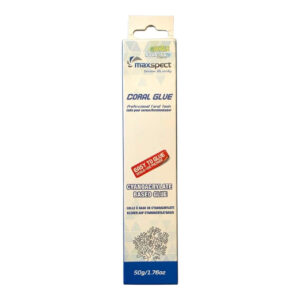 Maxspect Coral Glue 50g Tube packaging, thick cyanoacrylate-based glue for aquascaping and coral gluing projects.
