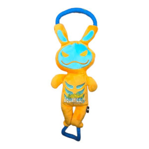 Q-Monster Dog Toy Alien Orange featuring a soft, durable design with a squeaker and rope tug for fun pet playtime.