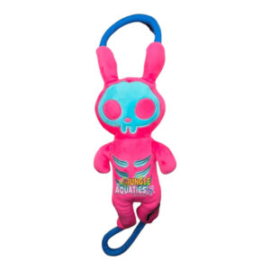 Q-Monster Dog Toy Alien Pink - a fun dog toy with a squeaker and rope tug for interactive play.