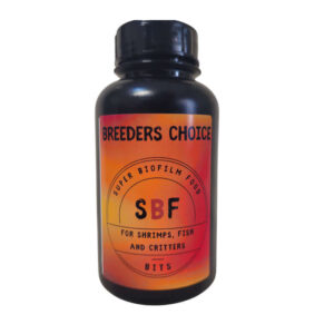 SBF Breeder Choice bottle for shrimps, fish, and critters, providing essential nutrients and enhancing growth.