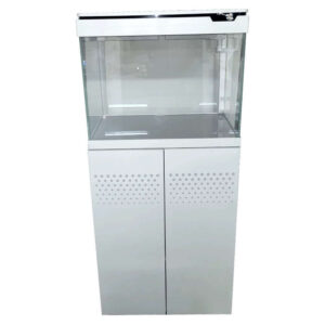 Sun Sun Aquarium XE-600 - 70L and Cabinet White with clear tank and sleek white cabinet design.