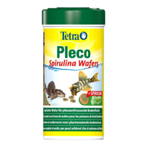 Tetra Pleco Multi Spirulina Wafers 85g for herbivorous bottom-feeding fish, supports health with algae and Omega-3.