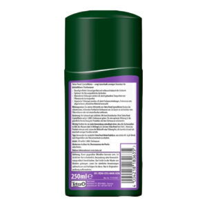 Tetra Pond CrystalWater 250ml container for clear pond water, removes suspended dirt particles effectively.