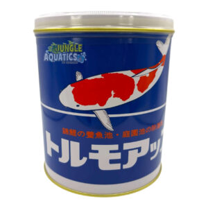 Torumo Up Japanese Algae Powder 600g canister with koi fish design for Koi ponds maintenance.