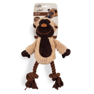 AFP Cuddle Knotted Rope dog toy with plush monkey design and squeaker, perfect for playful dogs and eliminating boredom.
