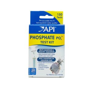 API Phosphate Test Kit for freshwater and saltwater aquariums, 150 tests, helps maintain healthy water quality.