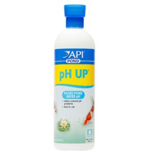 API Pond PH Up 473ml pH adjuster for ponds, corrects pH without harming fish or plants.