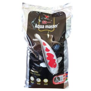 Aqua Master Koi Food Color Enhancer packaging designed to boost Koi fish color vibrancy and richness.