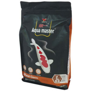 Aqua Master Koi Food Wheat Germ package, designed for enhanced digestion and Shiroji whitening for healthy Koi.