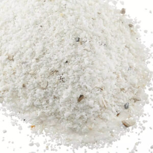 Aquaforest Bio Sand, natural white sand for saltwater aquariums, providing a biologically active substrate for reefscapes.