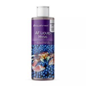 Aquaforest AF Liquid Mysis 250ml bottle featuring natural ingredients for marine tissue development boost.