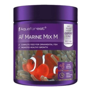 Aquaforest AF Marine Mix M fish food container for ornamental fish, promoting healthy growth and ideal for clownfish feeding.