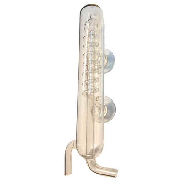 Aquapro CO2 Spiral Bubble Counter, clear design for monitoring CO2 levels in aquariums and supporting aquatic life.