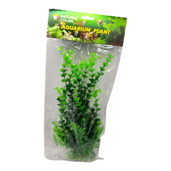Aquarium Plastic Plant 044252 in packaging, ideal for enhancing aquatic tank environments, non-toxic and fish-friendly.