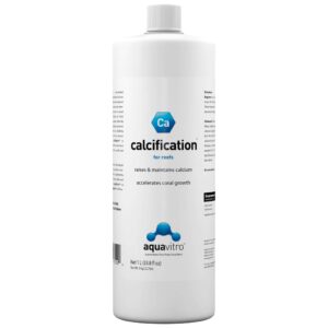Aquavitro Calcification for reefs, 1 L bottle designed to raise calcium levels and accelerate coral growth.