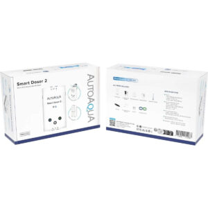 AutoAqua Smart Doser 2 Hang On Dosing Pump packaging featuring app-controlled dosing features.