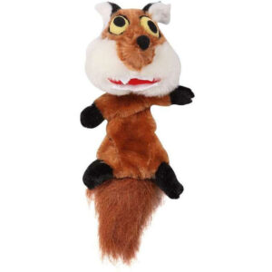 Big Eyes Fox Small plush toy with large eyes, squeakers, and furry tail, perfect for pet playtime and entertainment.