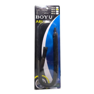 BOYU black flexible air tube for aquariums, ideal for connecting air pumps and enhancing oxygen delivery.