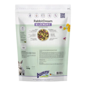 Bunny Nature Rabbit Dream Harmony 1.5kg bag, natural rabbit food with herbs and grasses for healthy digestion.