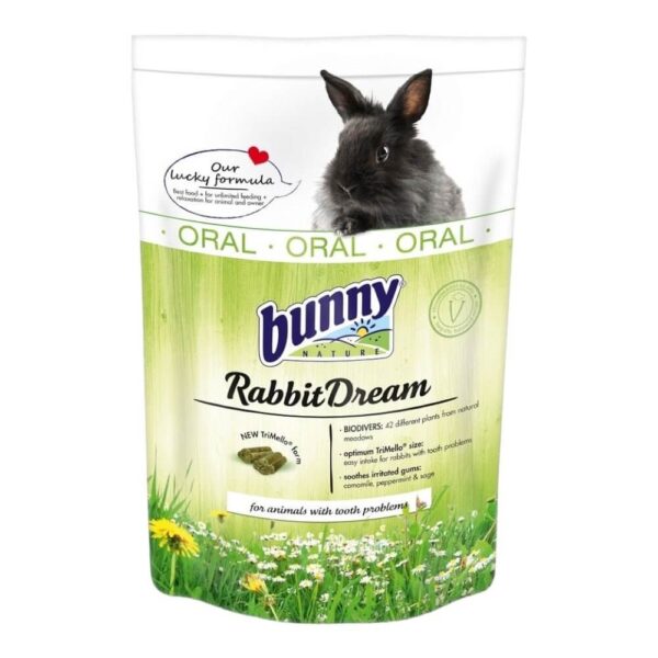 Bunny Nature Rabbit Dream Oral food for rabbits with tooth problems, featuring natural ingredients and optimal fiber ratios.