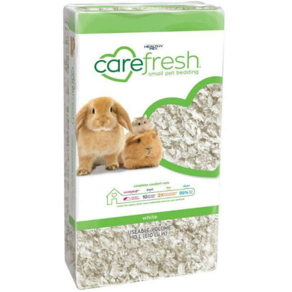 Carefresh Small Animal Paper Bedding 10L, soft and safe bedding for small pets with odor control and dust-free features.
