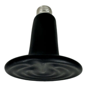 Ceramic heat lamp socket base with a black finish for reptile heating solutions.