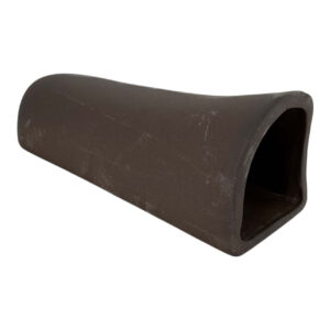 Ceramic Pleco Hiding Cave Aquarium Ornament for fish, dark-brown, tunnel-like design, perfect shelter for shy aquatic pets.