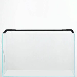 Empty aquarium tank with a sleek black rim, designed for use with Chihiros A II Adjustable Holder lights.
