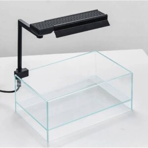 Chihiros CII RGB Shade with mirror positioned over a glass tank, ideal for enhancing aquarium lighting.