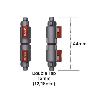 Chihiros Double Tap Quick Connector, durable aquarium accessory for canister filter hoses, featuring quick shut-off valves.
