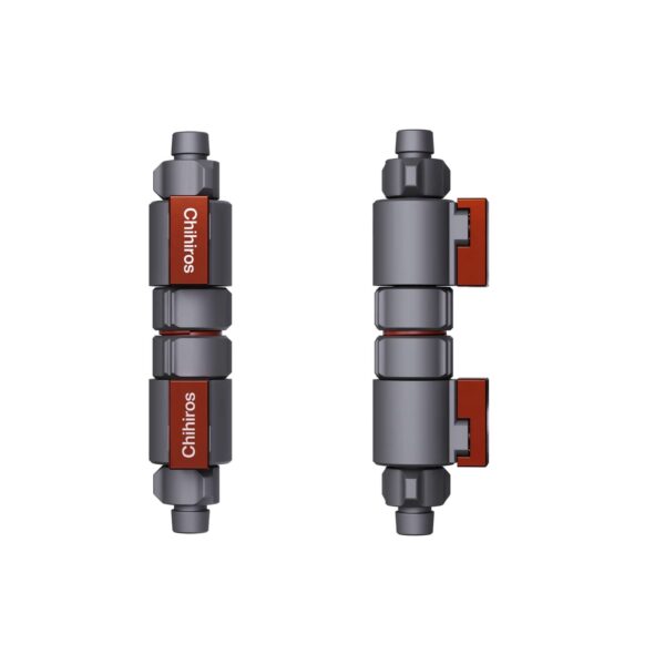 Chihiros Double Tap Quick Connector for aquarium filters, showcasing durable ABS construction and double-valve design.