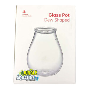 Chihiros Glass Pot Dew packaging showcasing the dew shaped glass pot for optimal plant care.