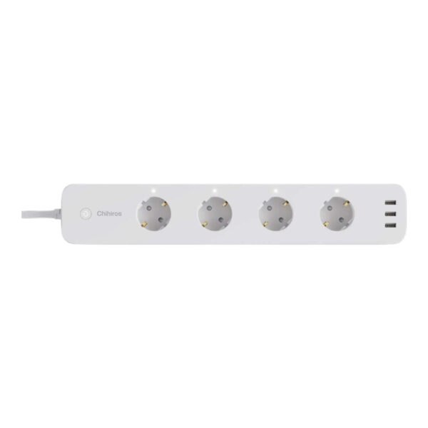 Chihiros Smart Power Strip with four independently controlled outlets and USB ports for smart home management.