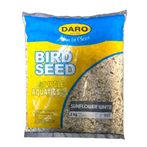 Daro White Sunflower Seed bag, premium bird feed for Lovebirds, Cockatiels, and Parrots, 2 kg.