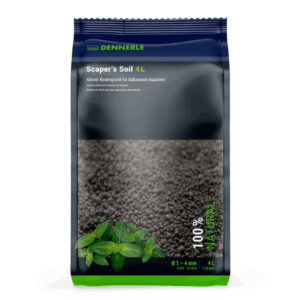 Dennerle Scaper's Soil 4L nutrient substrate for planted aquaria, promoting strong plant growth and healthy water.