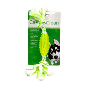 Dental rope bone chew toy with TPR tube for dogs, promotes oral health and removes tartar buildup.