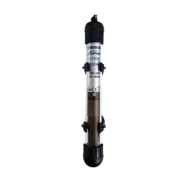 Dophin Aquarium Heater, compact submersible heating element for marine and freshwater aquariums, adjustable temperature.