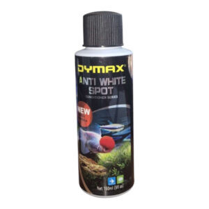 Dymax Anti White Spot 150ml fish treatment bottle for combating white spot disease in aquarium fish.