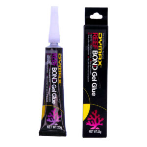 Dymax Reef Bond Gel 20g tube for aquascaping and coral fragging in marine and freshwater aquariums.