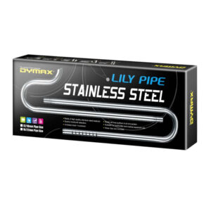 Dymax Stainless Steel Lily Pipe Set packaging for planted and marine aquariums, showcasing high-quality design and clarity.