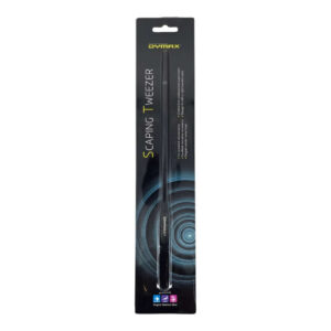 Dymax stainless steel straight tweezers for easy aquarium planting and scaping, ergonomically designed, rust-resistant.