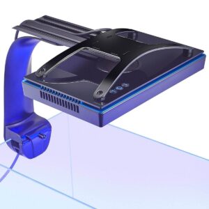 RMS XR30 G5 & G6 Tank Mount System securely holding EcoTech Marine Radion overhead for optimal aquarium lighting.