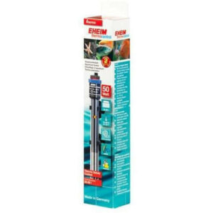 EHEIM Jager Combined Heater packaging showcasing advanced temperature control for aquariums, 50 watts, made in Germany.