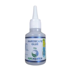 Epic Aquatics Hardscape Glue 50g bottle with applicator tip for secure bonding of aquarium elements.