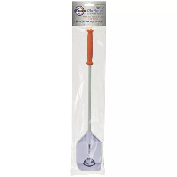 Flipper Nano Platinum Hand Scraper for glass and acrylic aquariums, 2-in-1 scrubber and scraper design.