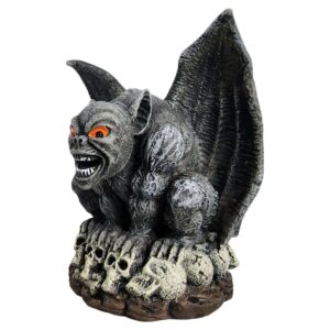 Gargoyle aquarium ornament with detailed features and skull base, adding mystique to your underwater world.