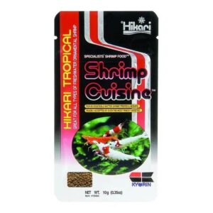 Hikari Tropical Shrimp Cuisine 10g pack for freshwater shrimp, rich in vegetables and nutrients for optimal health.