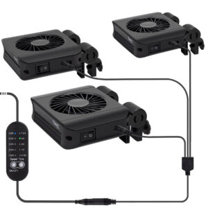 Hygger Aquarium Cooling Fans with controller for optimal temperature maintenance in aquariums, featuring three fans and adjustable settings.